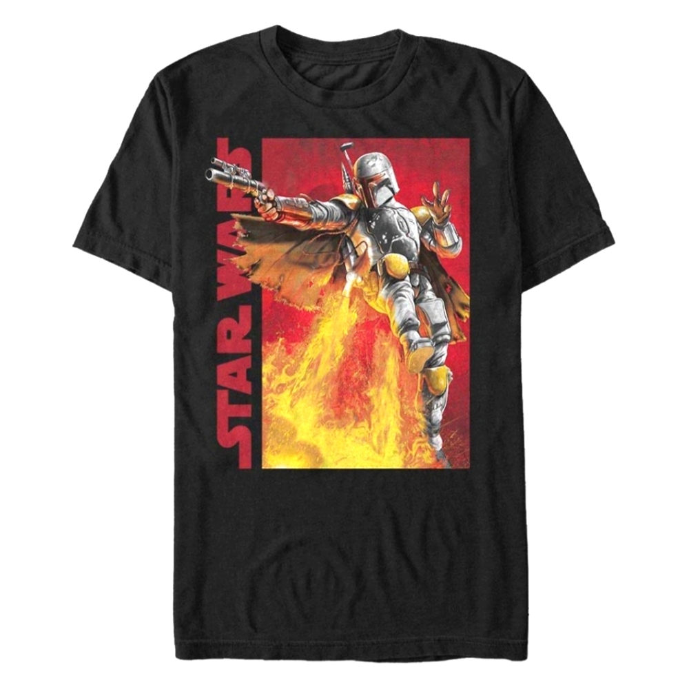 Men's Star Wars Mando Jet Backpack Black Tee Shirt